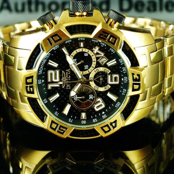 18K Carbon Fiber Invicta Watch w/ box! - Picture 4 of 4